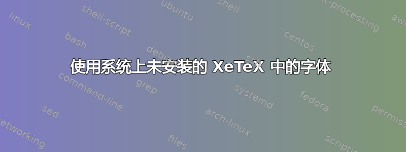 使用系统上未安装的 XeTeX 中的字体