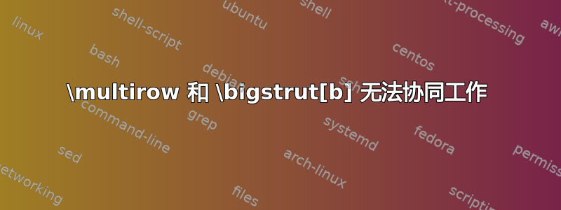 \multirow 和 \bigstrut[b] 无法协同工作