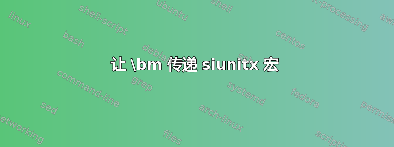 让 \bm 传递 siunitx 宏