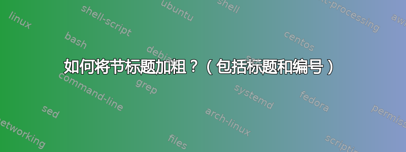 如何将节标题加粗？（包括标题和编号）