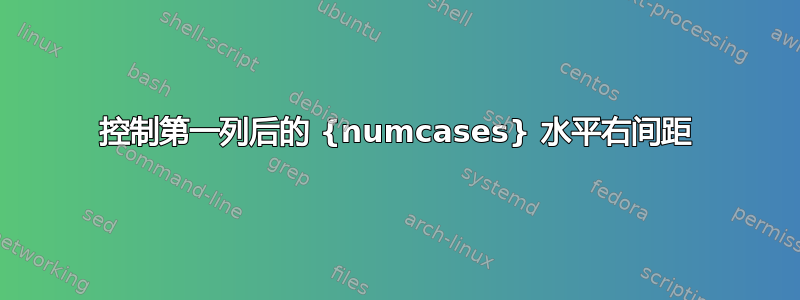 控制第一列后的 {numcases} 水平右间距