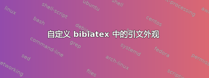 自定义 biblatex 中的引文外观