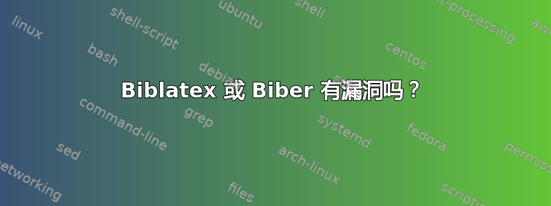 Biblatex 或 Biber 有漏洞吗？