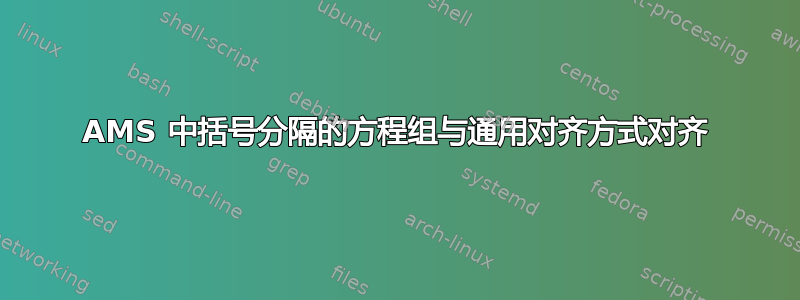 AMS 中括号分隔的方程组与通用对齐方式对齐