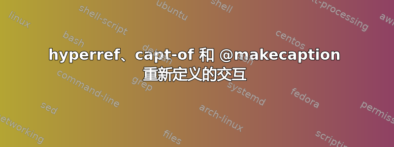 hyperref、capt-of 和 @makecaption 重新定义的交互