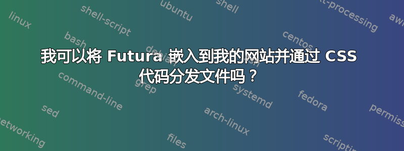 我可以将 Futura 嵌入到我的网站并通过 CSS 代码分发文件吗？