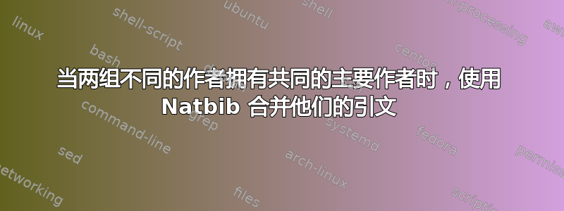 当两组不同的作者拥有共同的主要作者时，使用 Natbib 合并他们的引文