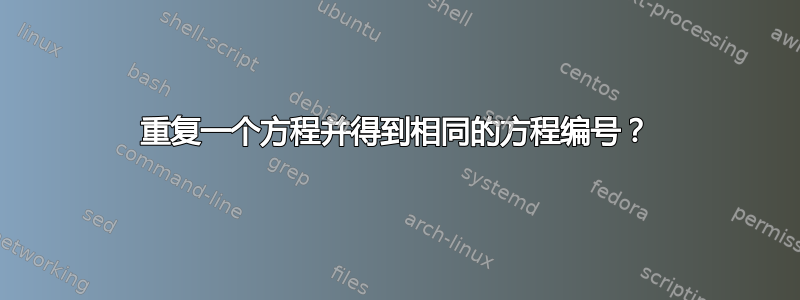 重复一个方程并得到相同的方程编号？