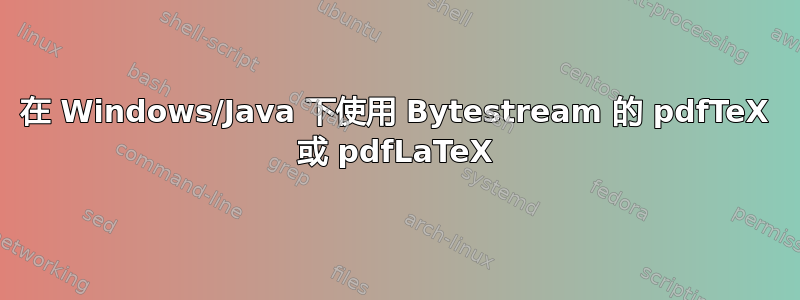 在 Windows/Java 下使用 Bytestream 的 pdfTeX 或 pdfLaTeX