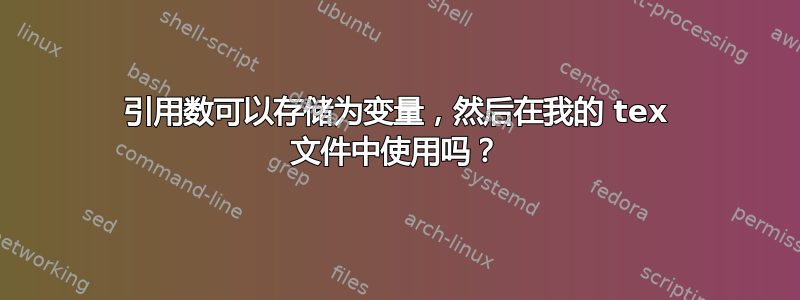 引用数可以存储为变量，然后在我的 tex 文件中使用吗？