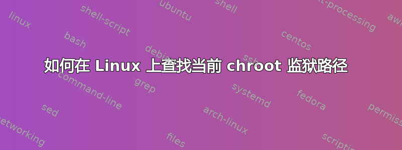 如何在 Linux 上查找当前 chroot 监狱路径 