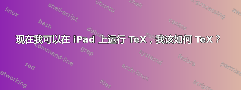 现在我可以在 iPad 上运行 TeX，我该如何 TeX？