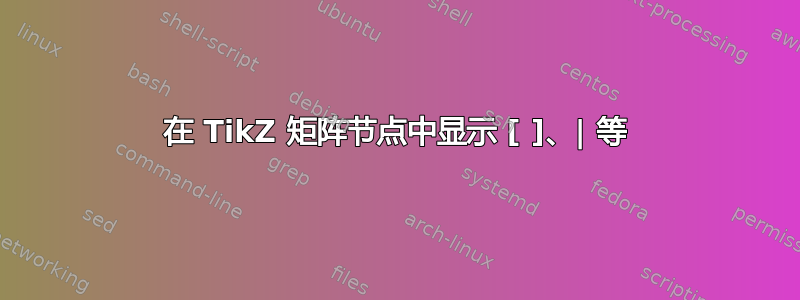 在 TikZ 矩阵节点中显示 [ ]、| 等