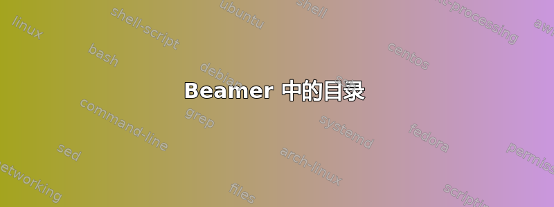 Beamer 中的目录