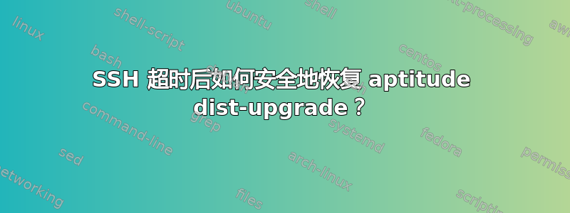 SSH 超时后如何安全地恢复 aptitude dist-upgrade？