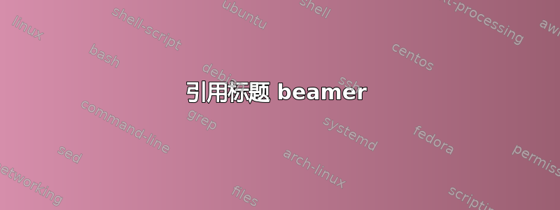 引用标题 beamer