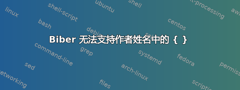 Biber 无法支持作者姓名中的 { }