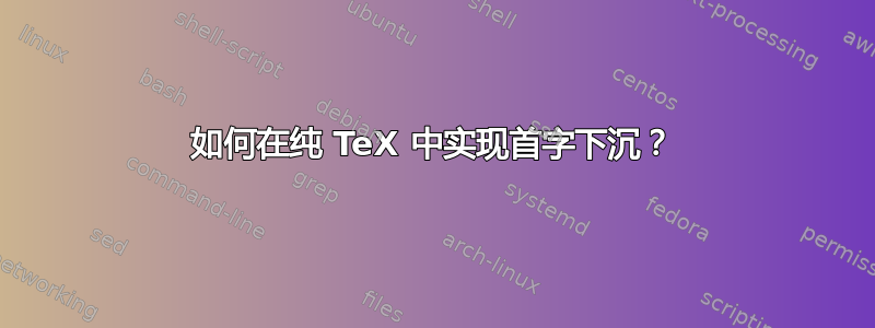 如何在纯 TeX 中实现首字下沉？