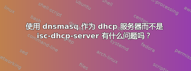 使用 dnsmasq 作为 dhcp 服务器而不是 isc-dhcp-server 有什么问题吗？