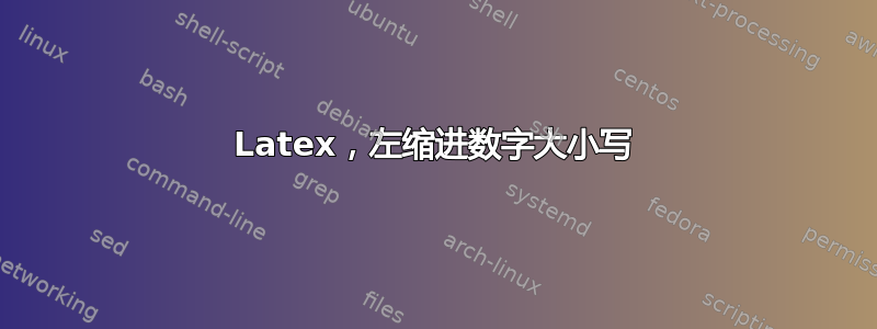 Latex，左缩进数字大小写