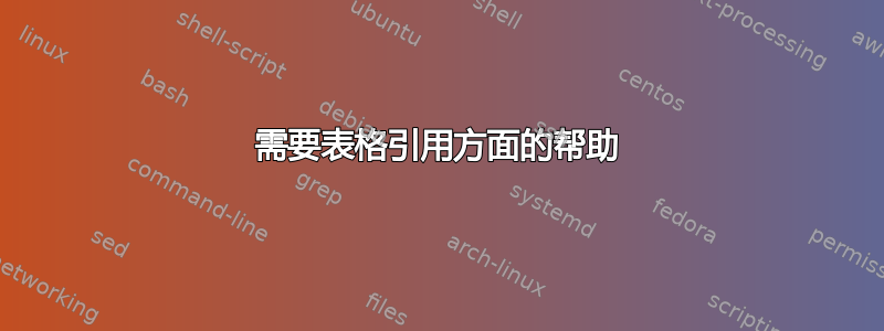 需要表格引用方面的帮助