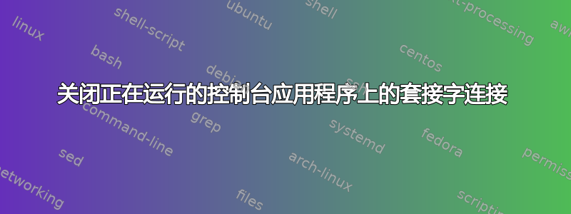 关闭正在运行的控制台应用程序上的套接字连接