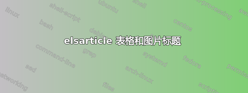 elsarticle 表格和图片标题