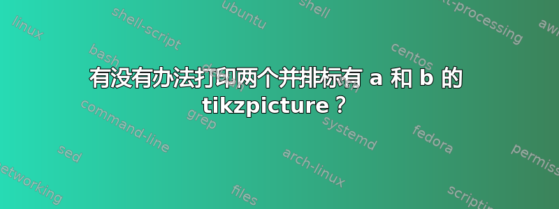 有没有办法打印两个并排标有 a 和 b 的 tikzpicture？