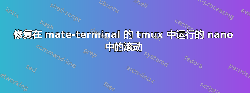 修复在 mate-terminal 的 tmux 中运行的 nano 中的滚动