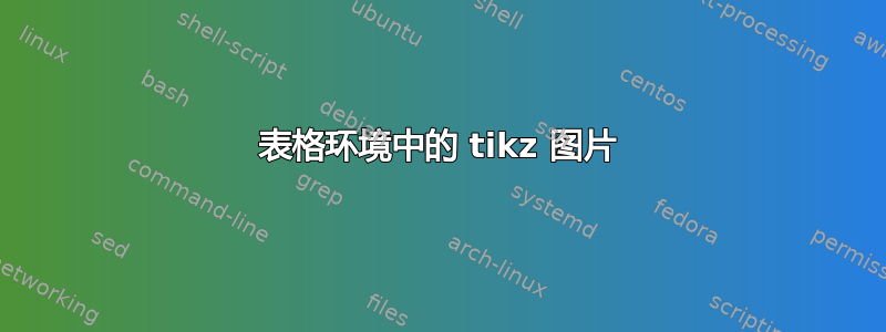 表格环境中的 tikz 图片