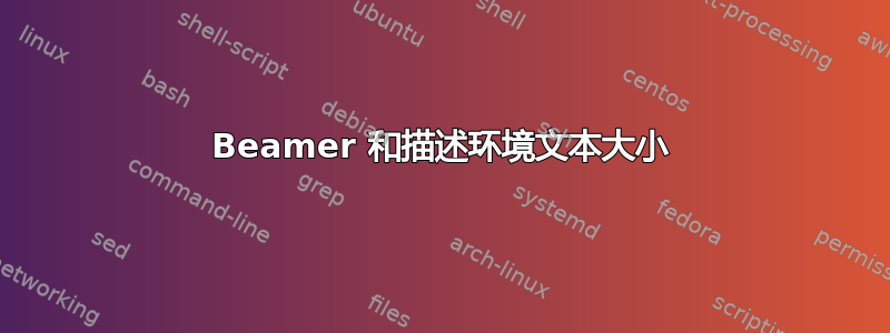 Beamer 和描述环境文本大小