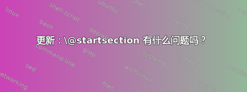 更新：\@startsection 有什么问题吗？