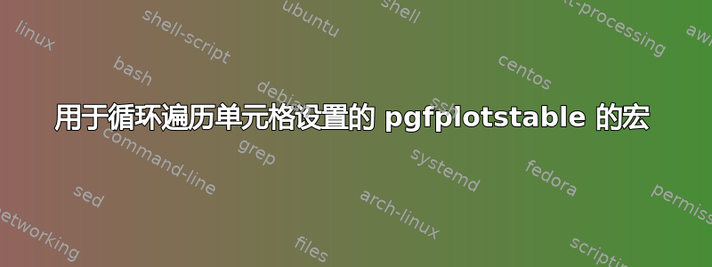 用于循环遍历单元格设置的 pgfplotstable 的宏