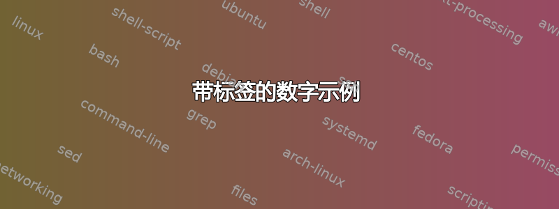 带标签的数字示例