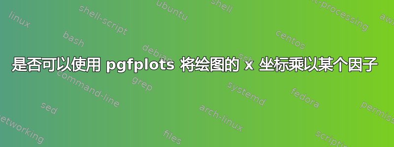 是否可以使用 pgfplots 将绘图的 x 坐标乘以某个因子