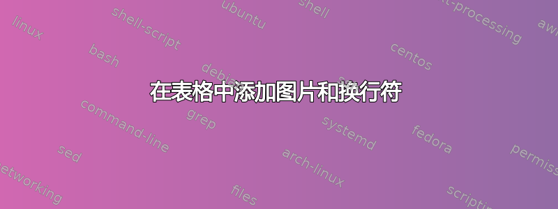 在表格中添加图片和换行符