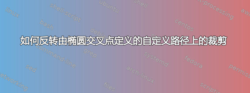 如何反转由椭圆交叉点定义的自定义路径上的裁剪