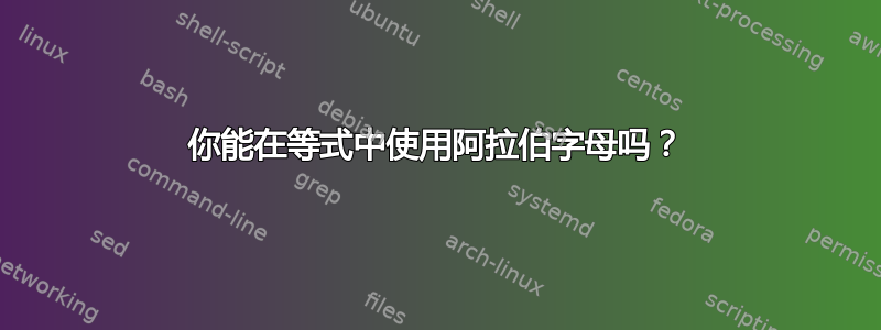 你能在等式中使用阿拉伯字母吗？