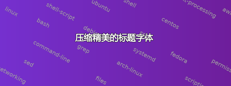 压缩精美的标题字体