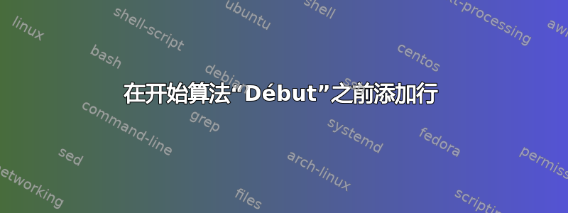 在开始算法“Début”之前添加行