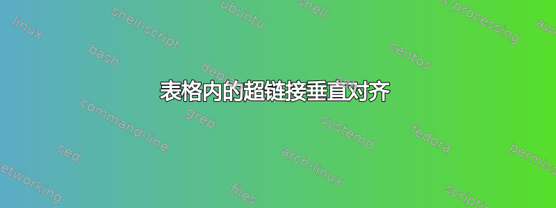 表格内的超链接垂直对齐