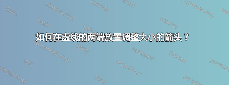 如何在虚线的两端放置调整大小的箭头？