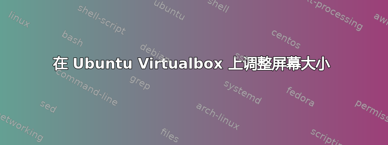 在 Ubuntu Virtualbox 上调整屏幕大小