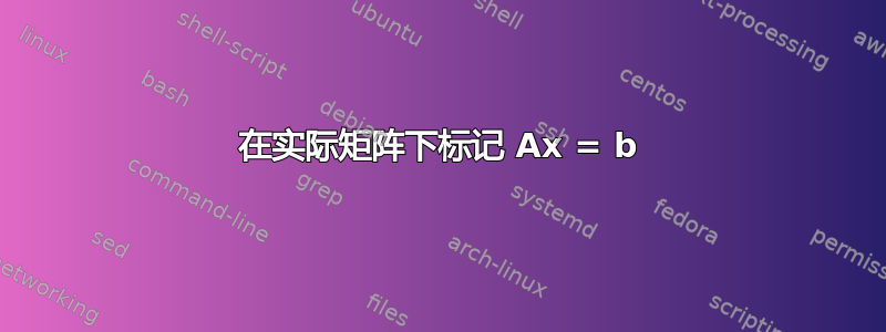 在实际矩阵下标记 Ax = b