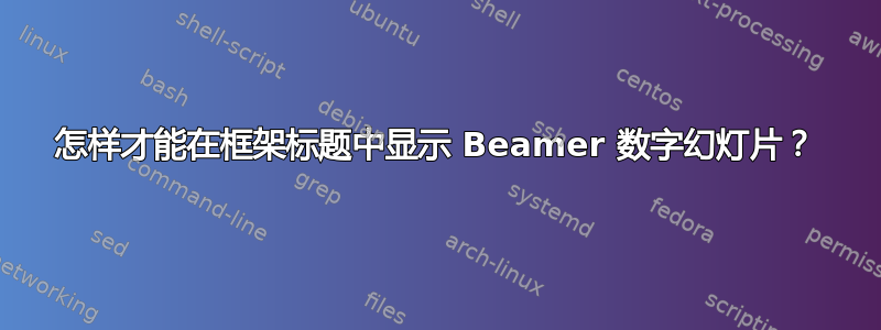 怎样才能在框架标题中显示 Beamer 数字幻灯片？