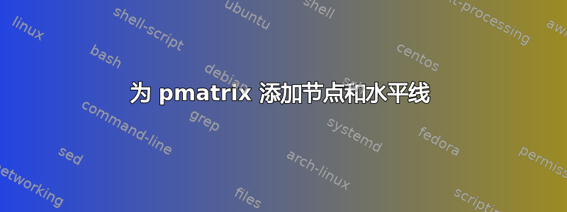 为 pmatrix 添加节点和水平线