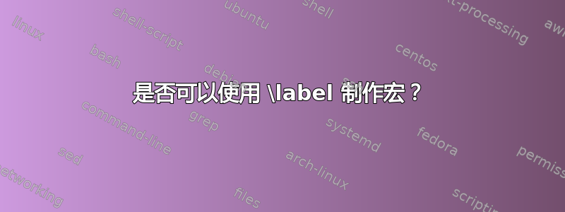 是否可以使用 \label 制作宏？