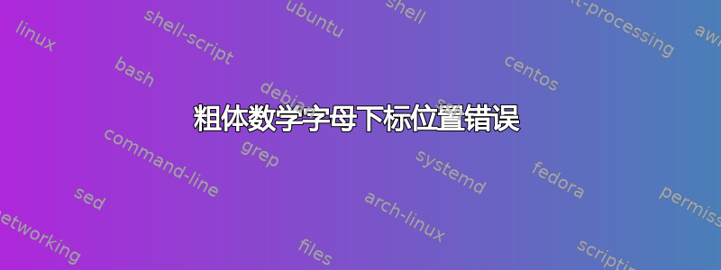 粗体数学字母下标位置错误