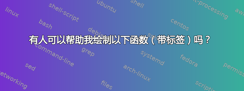 有人可以帮助我绘制以下函数（带标签）吗？