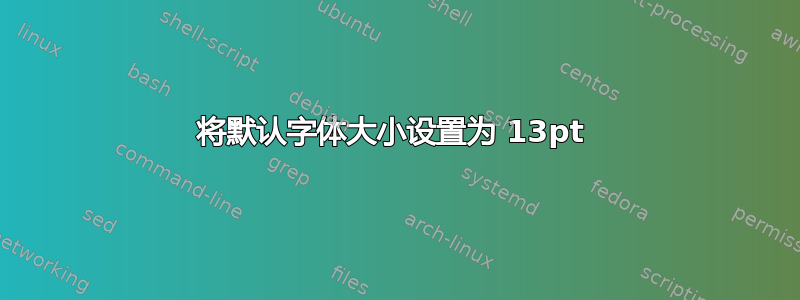 将默认字体大小设置为 13pt 